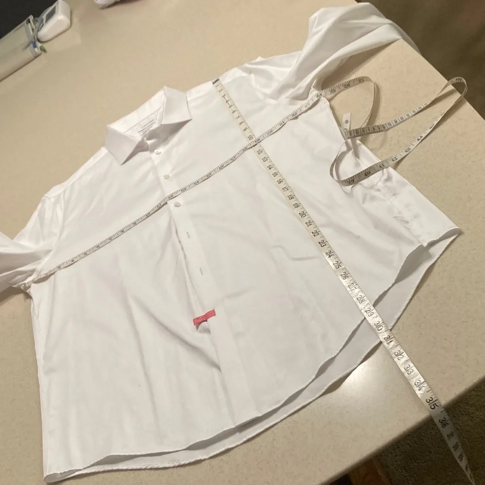 Calvin Klein White Dress Shirt Men's Size 17.5/34-35 XL - Picture 8 of 9